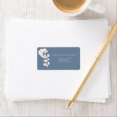 Dusty Blue Orchid Elegante Trouwetiketten Etiket (Insitu)