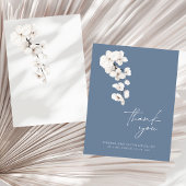 Dusty Blue Orchid Wedding Bedankt Card