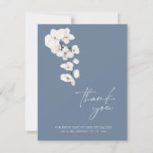 Dusty Blue Orchid Wedding Bedankt Card (Voorkant)