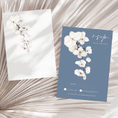 Dusty Blue Orchid Wedding RSVP Kaart