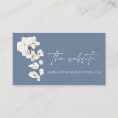 Dusty Blue Orchid Wedding Website Informatiekaartje (Voorkant)