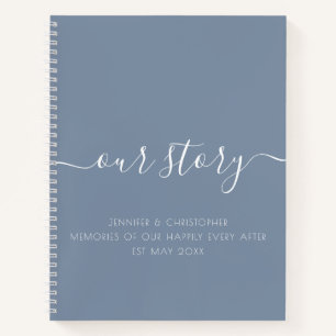 Dusty Blue Our Story Memories Couple's Keepslag Notitieboek