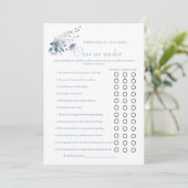 Dusty Blue Over of onder vrijgezellenfeest spel Ka Aankondiging (Staand voorkant)