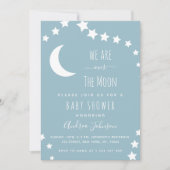 Dusty Blue Over the Moon and Stars Dreamweaver Cre Kaart (Voorkant)
