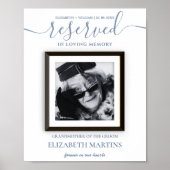Dusty Blue Overleden Reserved Seat Wedding Sign Poster (Voorkant)