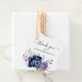 Dusty Blue Paars Blooms Weddenschap Bedankt Bedankjes Labels (In situ)