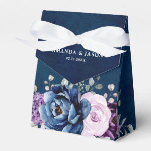 Dusty Blue Paars Blooms Weddenschap Hartelijk dank Bedankdoosjes