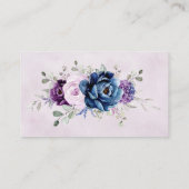 Dusty Blue Paars Lila Blooms Weddenschap Ontvangst Informatiekaartje (Achterkant)