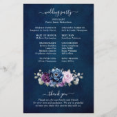 Dusty Blue Paars Lila Blooms Weddenschap Programme (Achterkant)