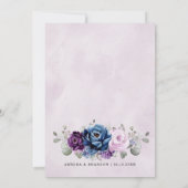 Dusty Blue Paars Lila Wedding Celebration Invita Kaart (Achterkant)