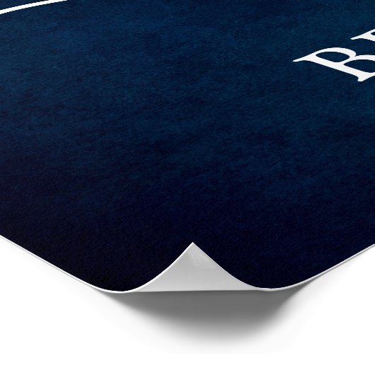 Dusty Blue Paars Navy Lila Bloom Weddenschap Welko Poster (Hoek)