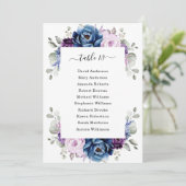 Dusty Blue Paars Navy Lila Blooms Seatrix Kaart (Staand voorkant)