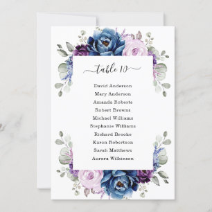 Dusty Blue Paars Navy Lila Blooms Seatrix Kaart