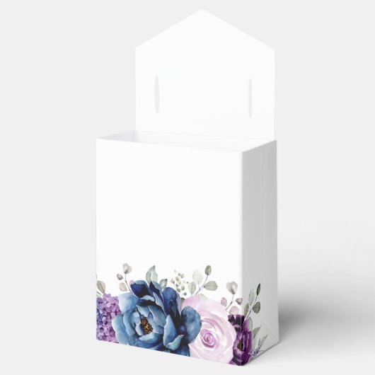 Dusty Blue Paars Navy Lila Blooms Vrijgezellenfees Bedankdoosjes (Geopend)