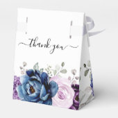 Dusty Blue Paars Navy Lila Blooms Vrijgezellenfees Bedankdoosjes (Achterkant)