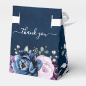 Dusty Blue Paars Navy Lila Blooms Vrijgezellenfees Bedankdoosjes (Achterkant)