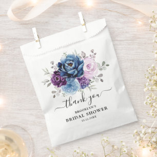 Dusty Blue Paars Navy Lila Blooms Vrijgezellenfees Bedankzakje