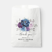 Dusty Blue Paars Navy Lila Blooms Vrijgezellenfees Bedankzakje (Voorkant)