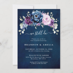 Dusty Blue Paars Navy Lila Blooms We doen nog stee Kaart
