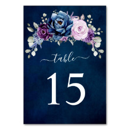 Dusty Blue Paars Navy Lila Blooms Weddenlijst Kaart