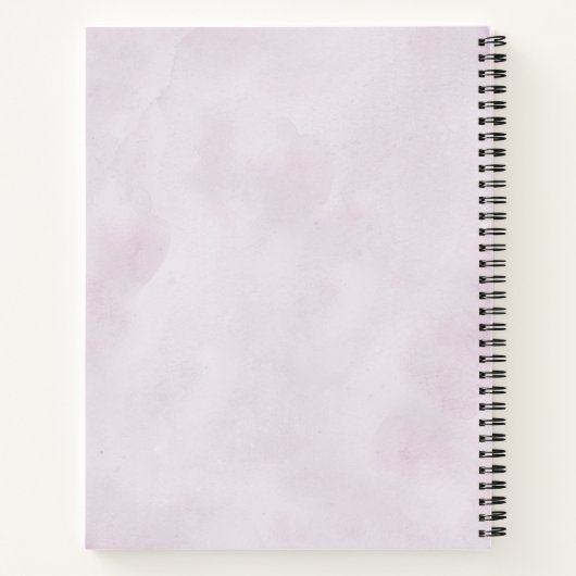 Dusty Blue Paars Navy Lila Blooms Weddenschap Notitieboek (Achterkant)