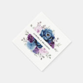 Dusty Blue Paars Navy Lila Blooms Weddenschap Servet (Hoek)