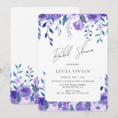 Dusty Blue Paarse Bloementuin Vrijgezellenfeest Kaart (Voorkant / Achterkant)