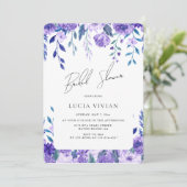 Dusty Blue Paarse Bloementuin Vrijgezellenfeest Kaart (Staand voorkant)