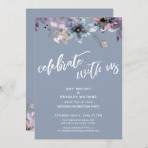 Dusty Blue Painted Floral Celebrate met ons