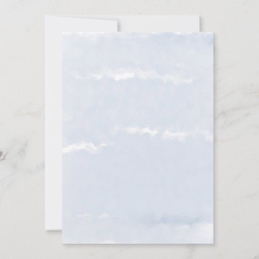 Dusty Blue Painted Peony Bridal Shower Kaart (Achterkant)