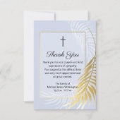 Dusty Blue Palm Tree Funeral Dank u voor uw Kaart (Voorkant)