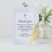 Dusty Blue Palm Tree Funeral Dank u voor uw Kaart (Staand voorkant)