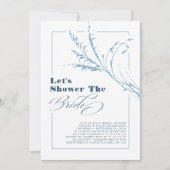 Dusty Blue Pampas Grass Boho Vrijgezellenfeest Fot Kaart (Voorkant)