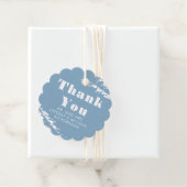 Dusty Blue Pampas Grass Dank je Bedankjes Labels (In situ)