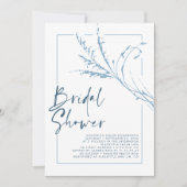 Dusty Blue Pampas Grass Modern Boho Vrijgezellenfe Kaart (Voorkant)