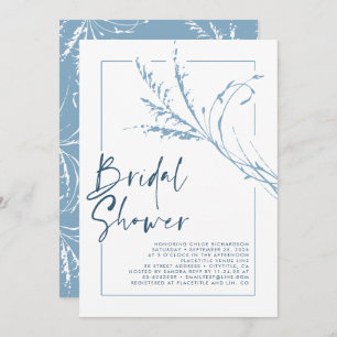 Dusty Blue Pampas Grass Modern Boho Vrijgezellenfe Kaart