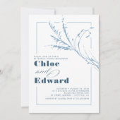 Dusty Blue Pampas Grass Modern Rehearsal Dinner Kaart (Voorkant)