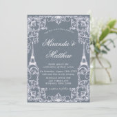 Dusty Blue Paris France Theme Wedding (Staand voorkant)