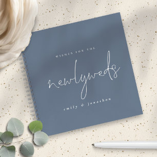 Dusty Blue Passen getrouwd Script Bruiloft Gastenb Notitieboek