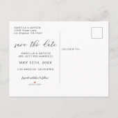 Dusty Blue Pastel Floral Light Boho Save the Date Aankondigingskaart (Achterkant)