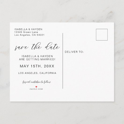 Dusty Blue Pastel Floral Light Boho Save the Date Aankondigingskaart (Achterkant)