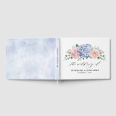 Dusty Blue Pastel Pink hydrangeas Wedding Gastenboek (Volledig)