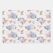 Dusty Blue Pastel Pink hydrangeas Wedding Inpakpapier Vel (Voorkant 3)