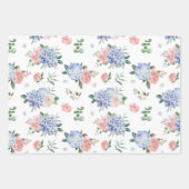 Dusty Blue Pastel Pink hydrangeas Wedding Inpakpapier Vel (Voorkant)