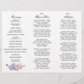Dusty Blue Pastel Pink hydrangeas Wedding Programm (Achterkant)