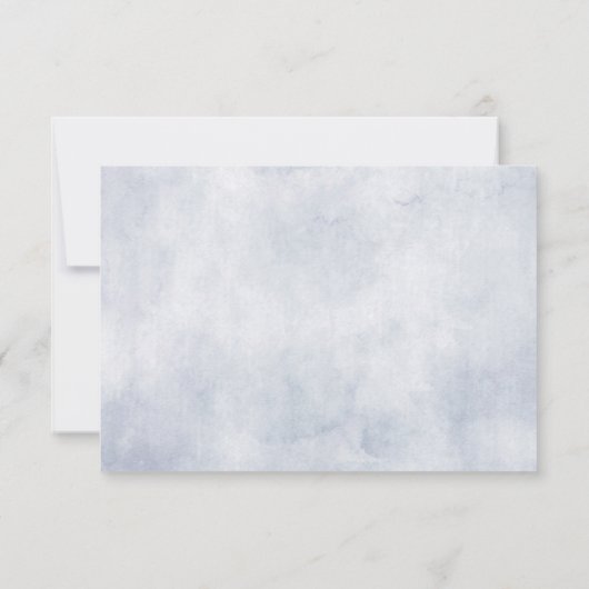 Dusty Blue Pastel Roze hortensia Bloemen bruiloft  RSVP Kaartje (Achterkant)