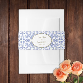 Dusty Blue Pattern Uitnodigingen Wikkel