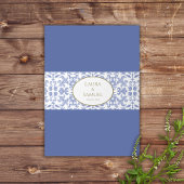 Dusty Blue Pattern Uitnodigingen Wikkel