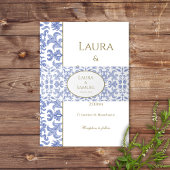 Dusty Blue Pattern Uitnodigingen Wikkel