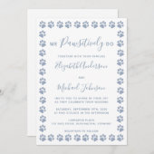 Dusty Blue Paw Prints Weddenschap Kaart (Voorkant / Achterkant)